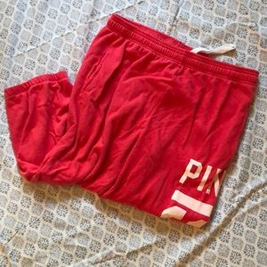 Pink Victoria secret Capri joggers